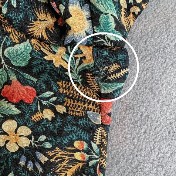 Vintage Addenda Polyester Floral Skirt Blouse Matching Set Womens 8/10 Green - Picture 10 of 11